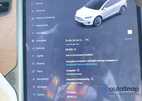 2020 Tesla Model X Long Range Dual Motor All-Wheel Drive/Long Range Plus Dual Motor All-Wheel Drive from USA, damaged, VIN 5YJXCAE20LF243934